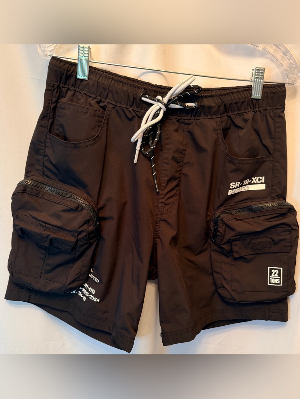 Smoke Rise Men’s Size Small Printed Utility Lounge Windbreaker Black Shorts